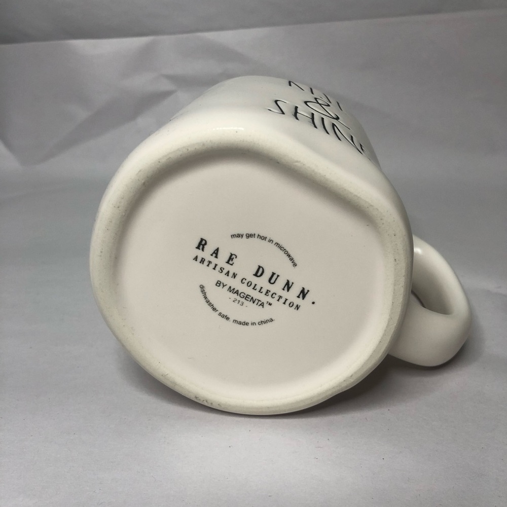 🆕 Rae Dunn "RISE AND SHINE" Mug With Orange🟠 Interior (RARE) - Picture 3 of 6